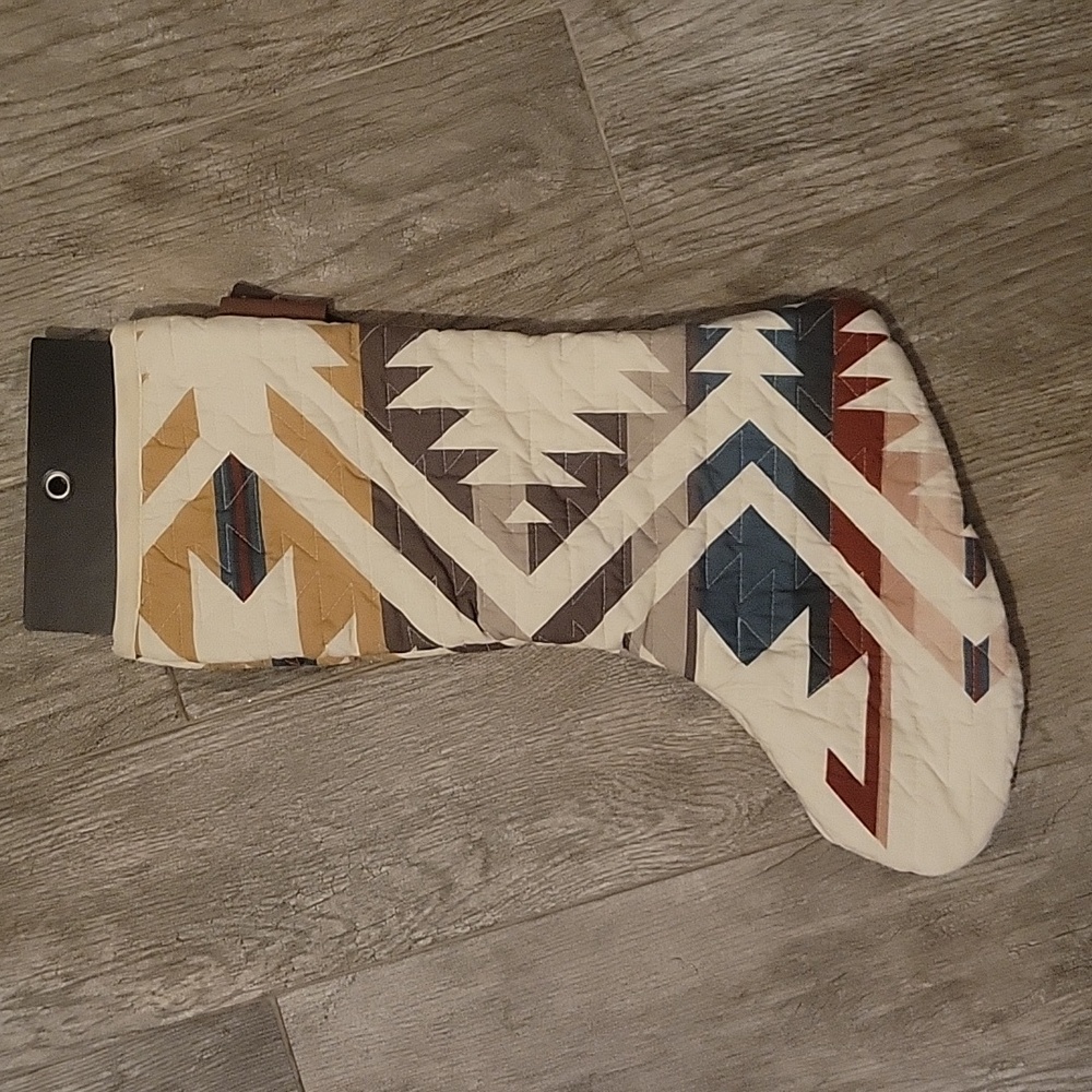 Pendleton WHITE SHORES Quilted Christmas Stocking Ivory Southwestern Cowichan